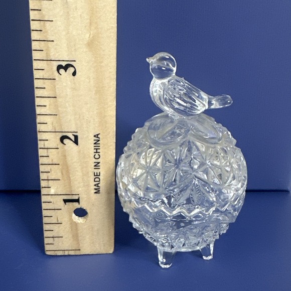 Vintage Hofbauer Byrdes Collection Lead Crystal Covered Dish Bowl Etched Birds - Picture 6 of 6